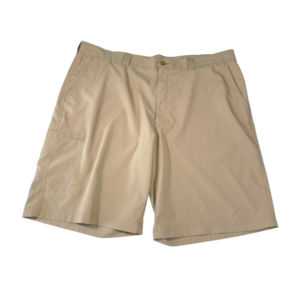 PGA Tour Pro Series 42 Tan Golf Shorts Utility Pocket Performance Sporty Preppy